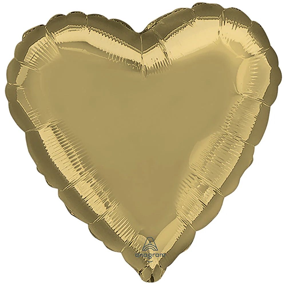 White Gold Heart Foil Balloon