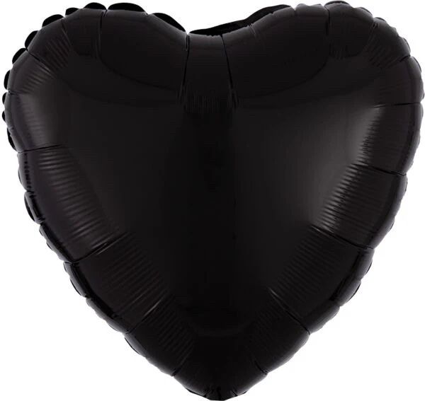 Black 18” Heart Foil Balloon 