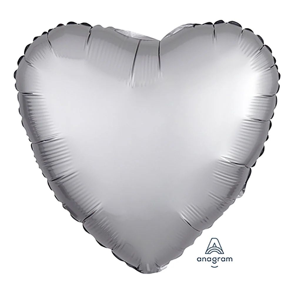 Satin Luxe Platinum Heart Foil Balloon