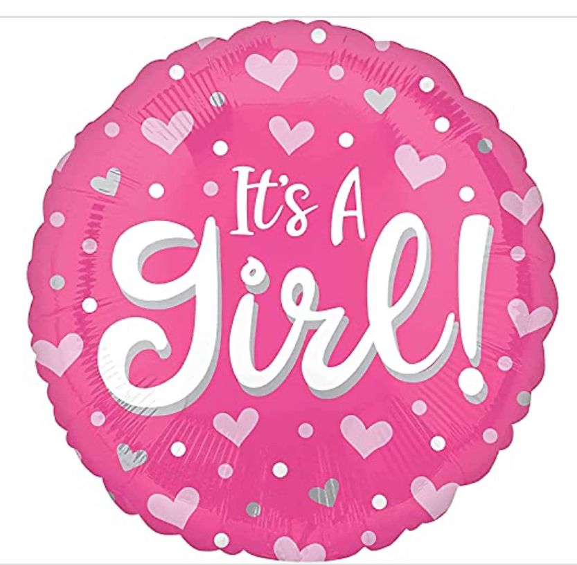 18" It's a Girl Hearts &amp; DOTS