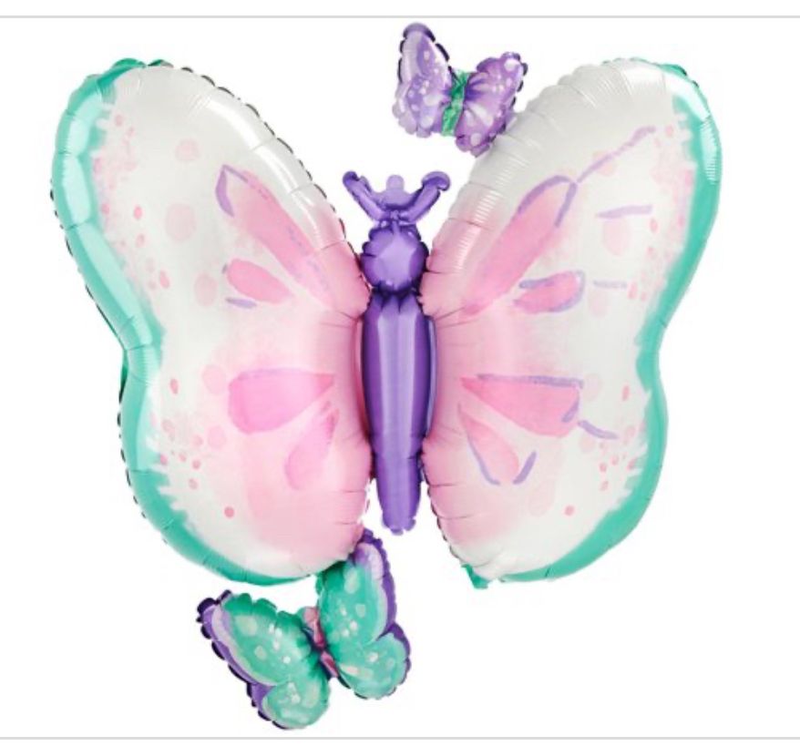 29 Inch Flutters Butterfly Anagram Foil Mylar Balloon