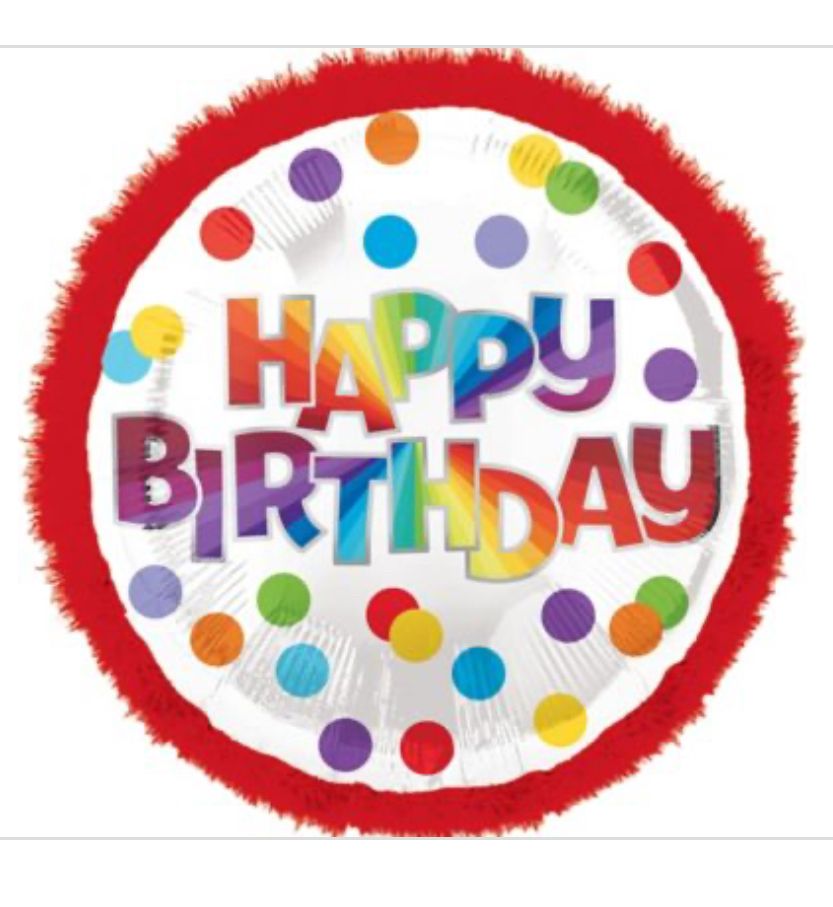 Giant Red Boa Rainbow Happy Birthday Balloon, 28in