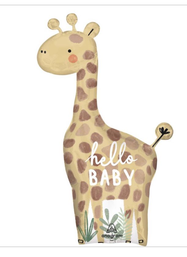 Soft Jungle Giraffe "Hello Baby" Supershape Balloon, 42 Inches
