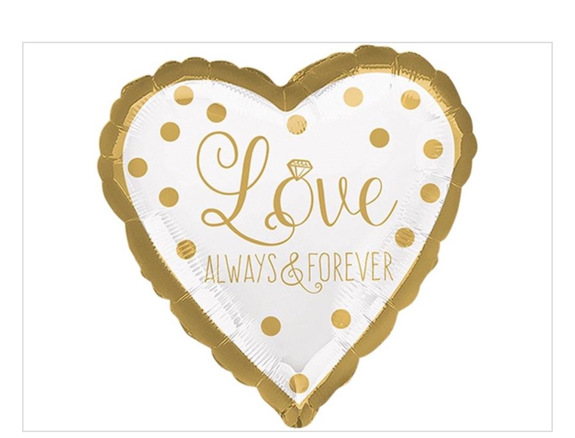 18 in. Sparkling Gold Wedding HX Balloon