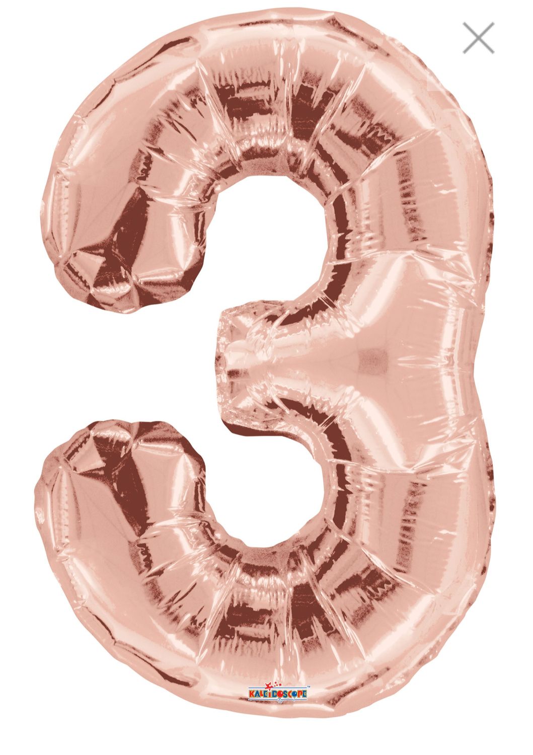 34 in. Number 3 Balloon, Rose Gold