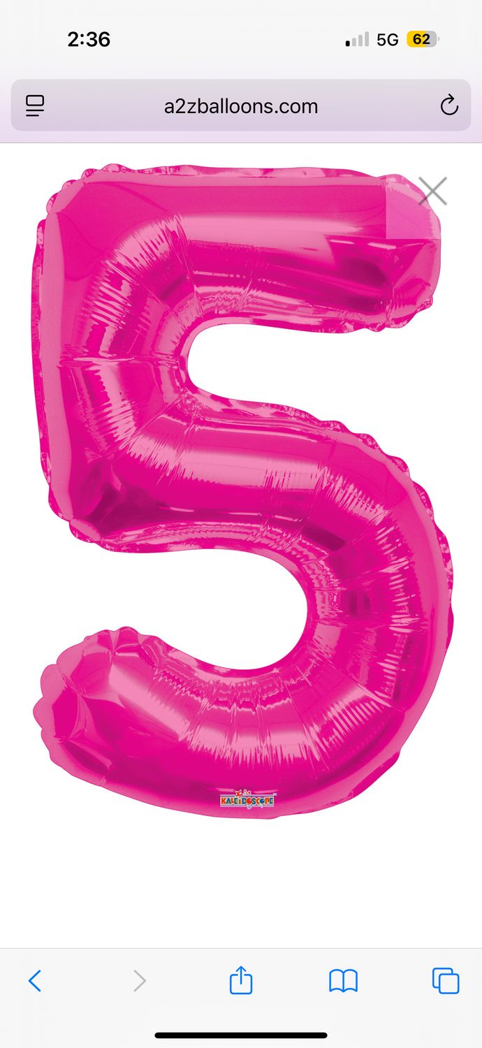 34" Magenta Number 5