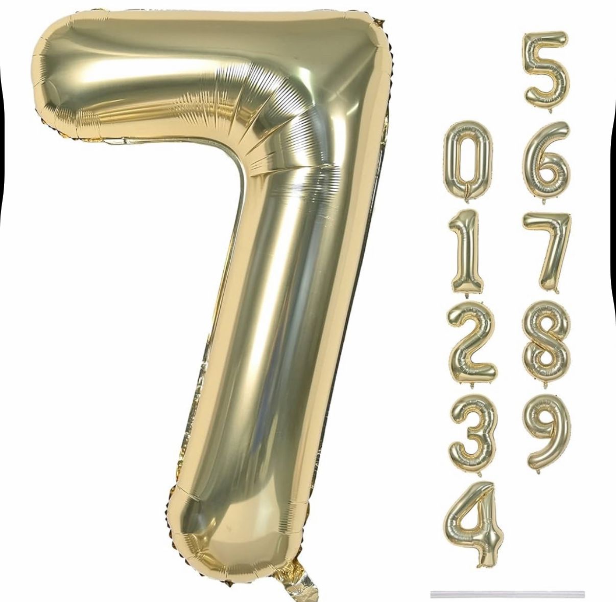 34 Inch Number 7 Gold Foil Mylar Balloon
