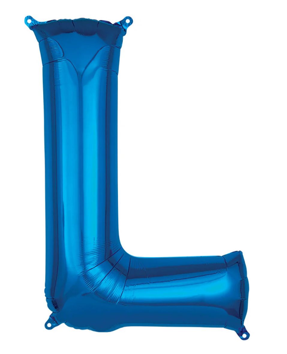 34” Letter L Blue Balloon