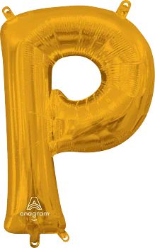 34 inch LETTER P - ANAGRAM - GOLD