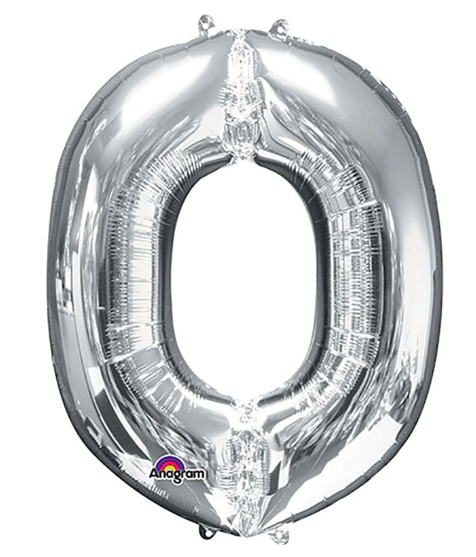 34 inch LETTER O - ANAGRAM - SILVER