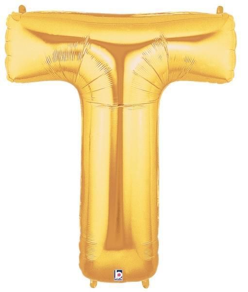 Gold Letter T 34″ Balloon