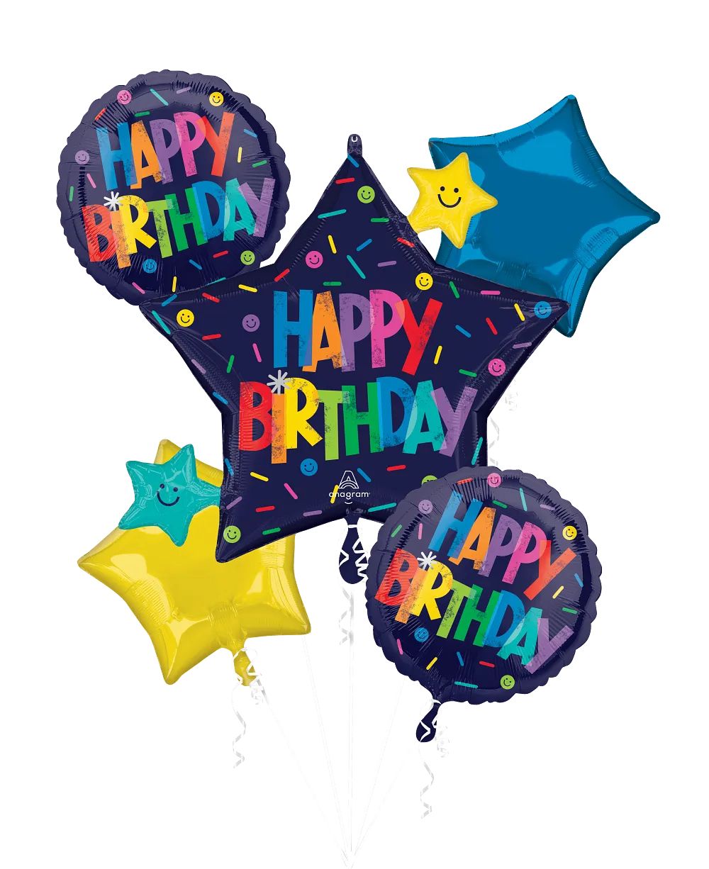 Happy Birthday Bold Balloon Bouquet