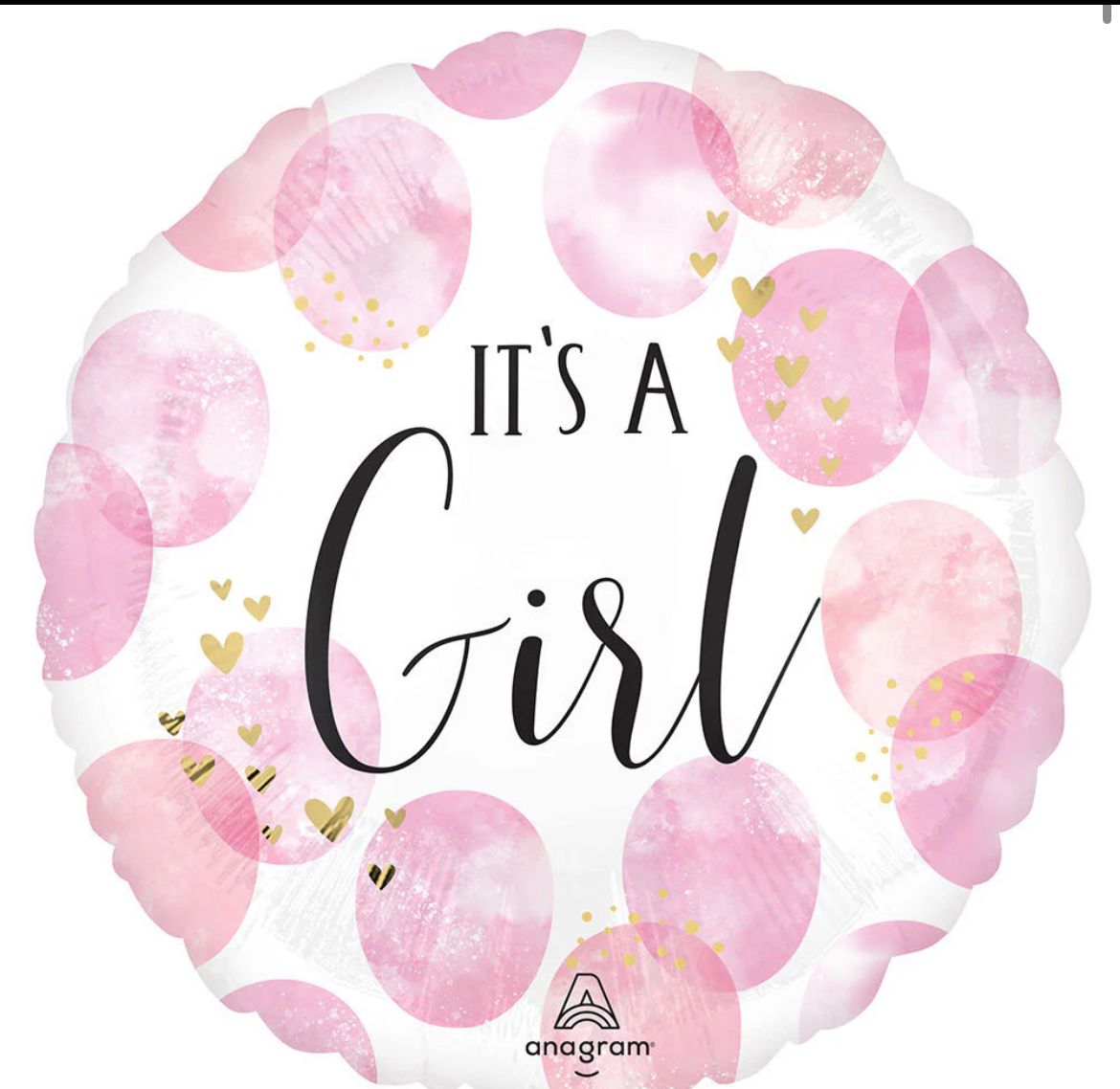 Baby Girl Pink Watercolor 28" Balloon
