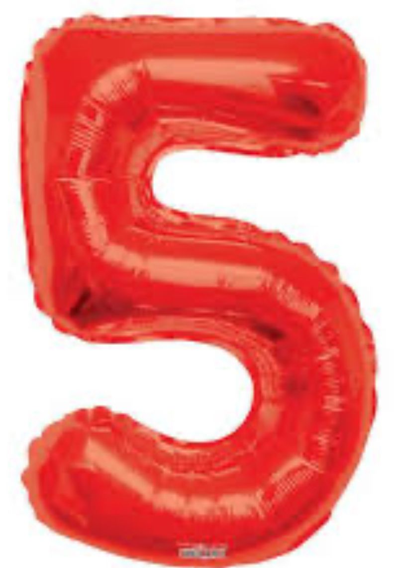 34” Red number 5