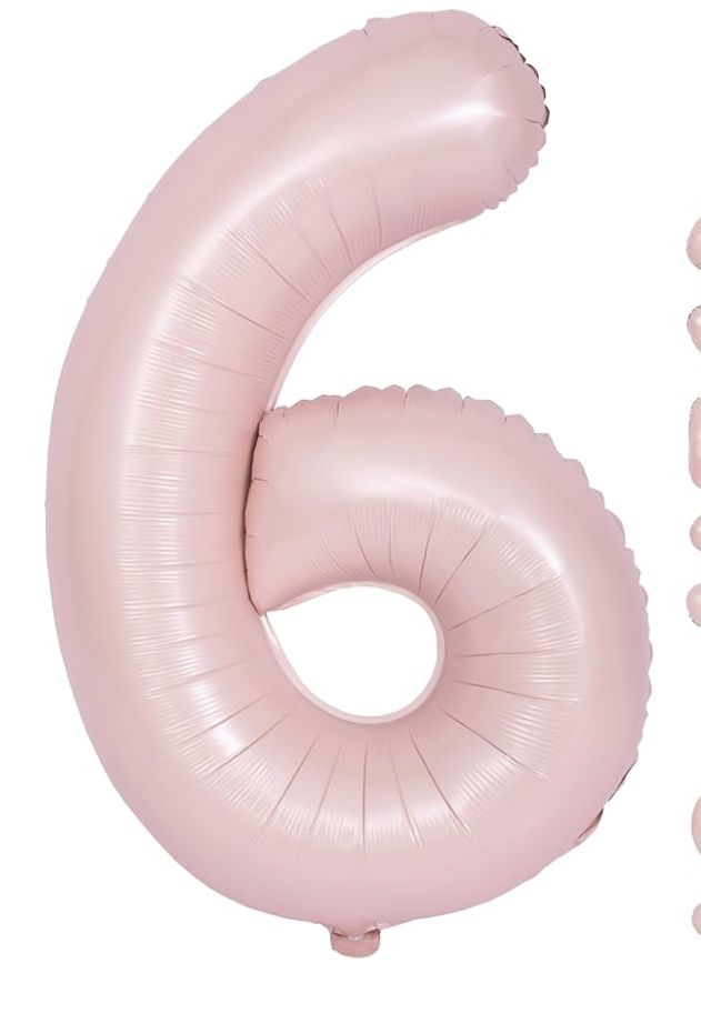 34” Matte Pink Number 6 Balloon