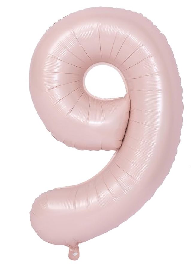 34” Matte Pink Number 9 Balloon