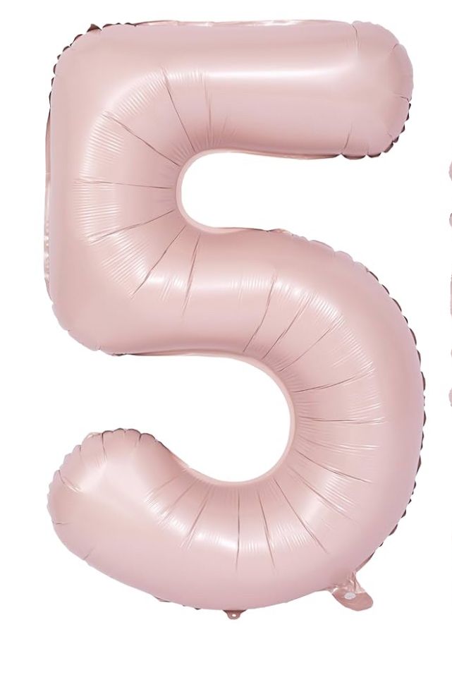 34” Matte Pink Number 5 Balloon