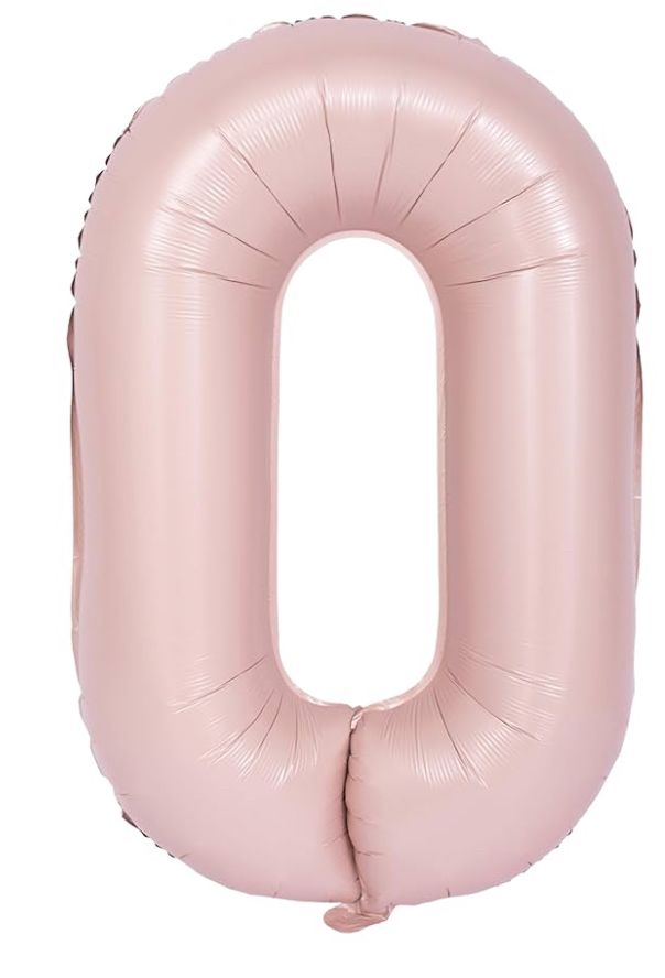 34” Matte Pink Number 0 Balloon