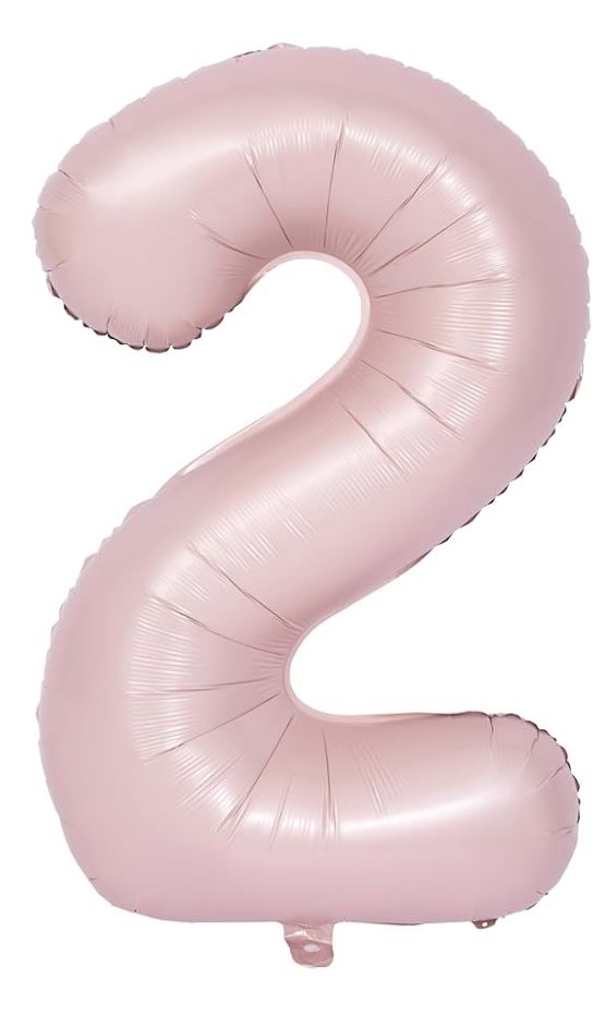 34” Matte Pink Number 2 Balloon