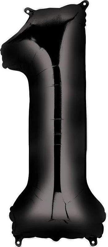 Black Number 1 34” Mylar Balloon