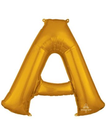 Anagram Letter A Foil Mylar Party Balloon, 34", White Gold