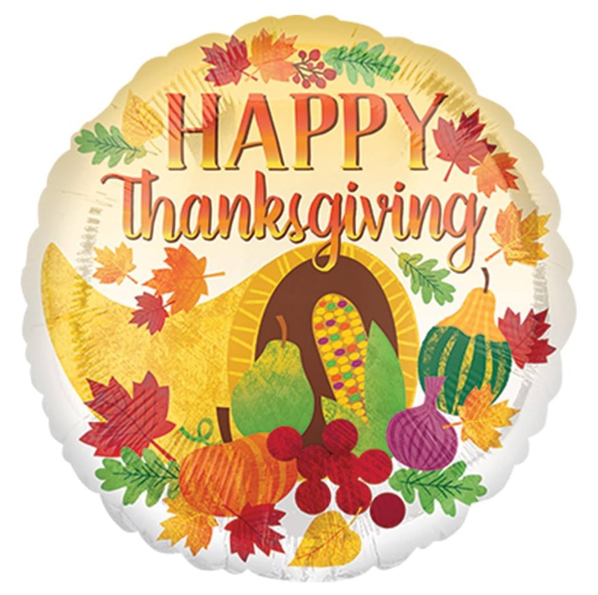 Happy Thanksgiving Autumn Cornucopia 18" Foil Balloon