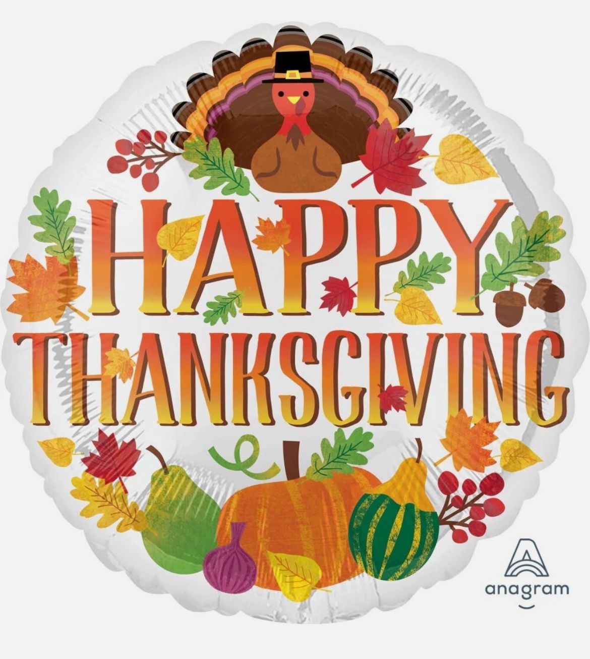 Happy Thanksgiving Turkey 17" Foil Balloon