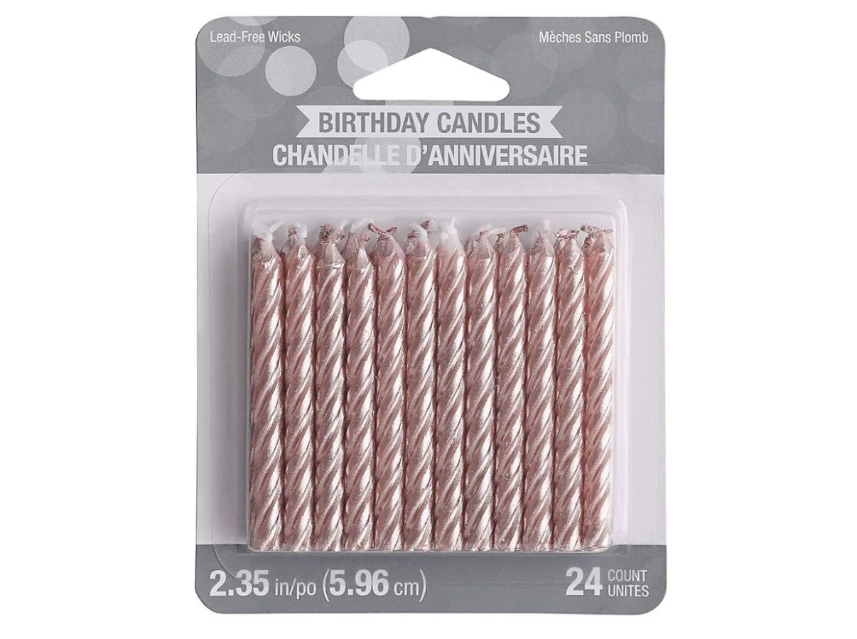 Rose Gold Metallic Spiral Candles