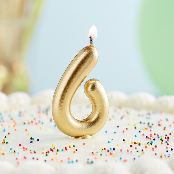 3" Gold "6" Candle