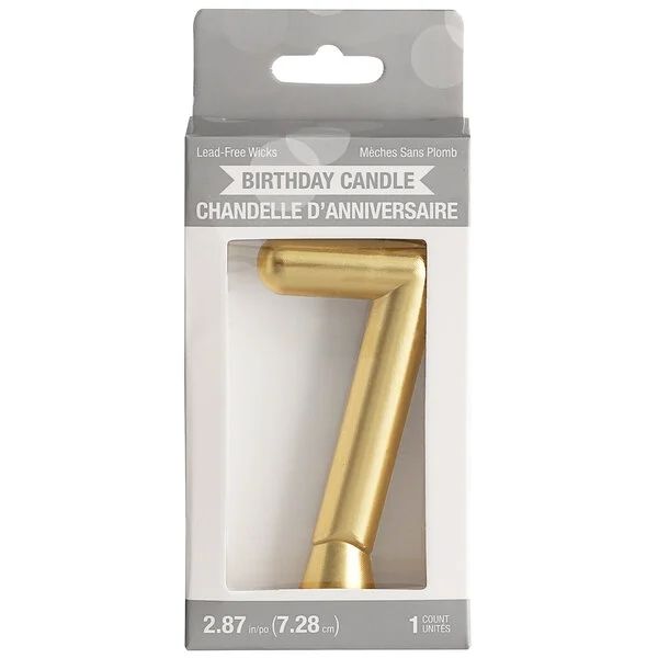3" Gold "7" Candle