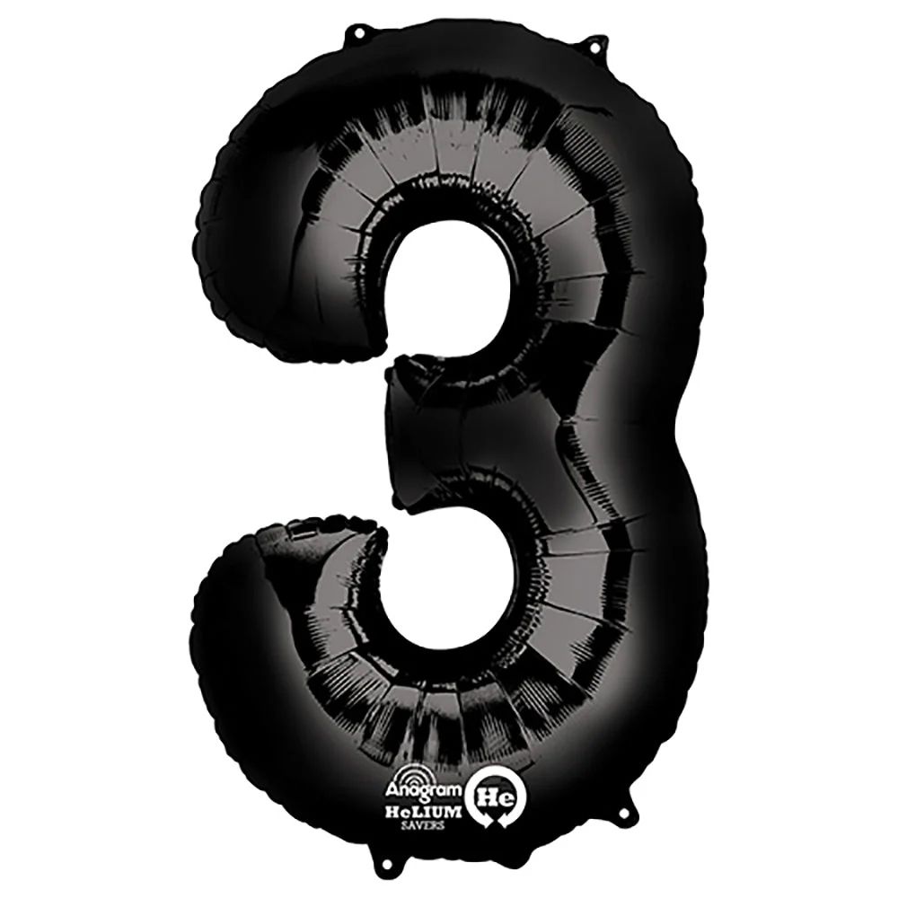 34 inch Black Number 3