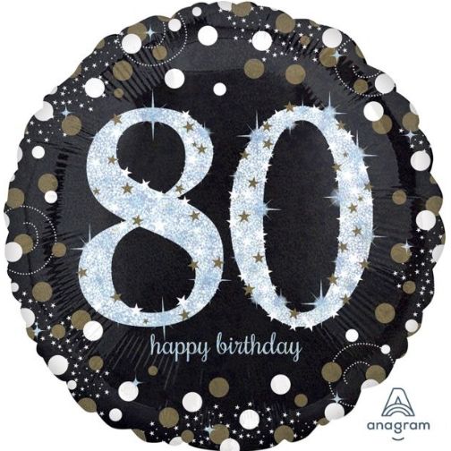 28″ 80th Sparkling Birthday – Foil Balloon