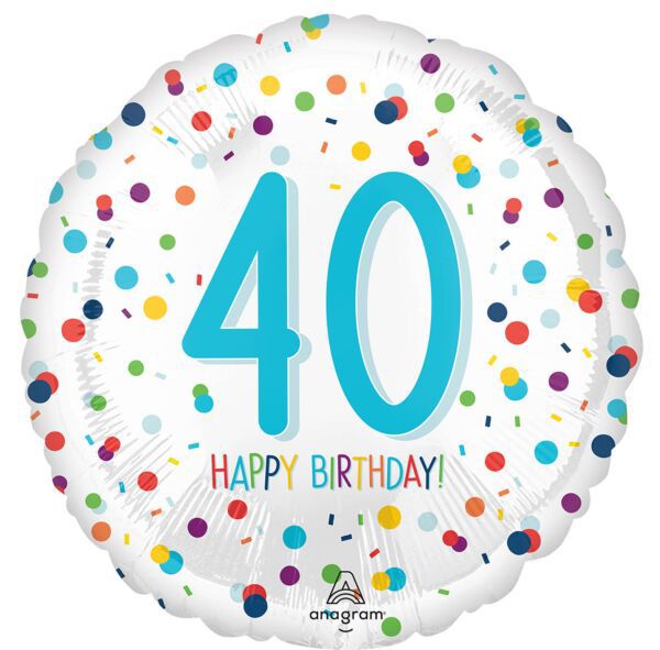 17" Confetti Birthday 40