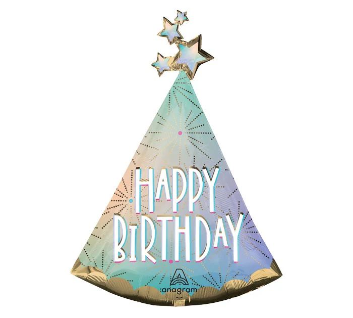 Happy Birthday Pastel Dream Hat 36″ Balloon