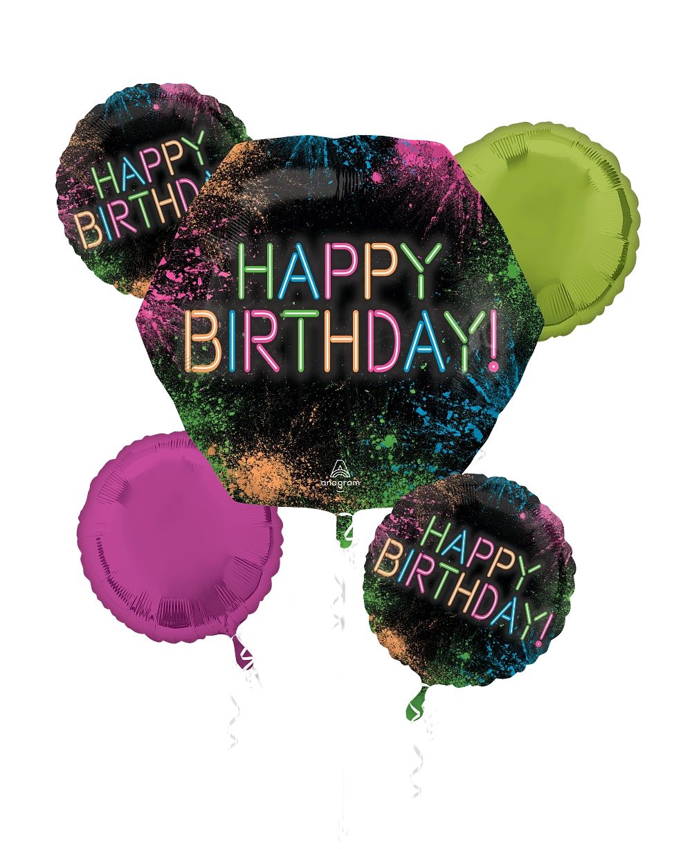 Birthday Glow Neon Balloon Bouquet