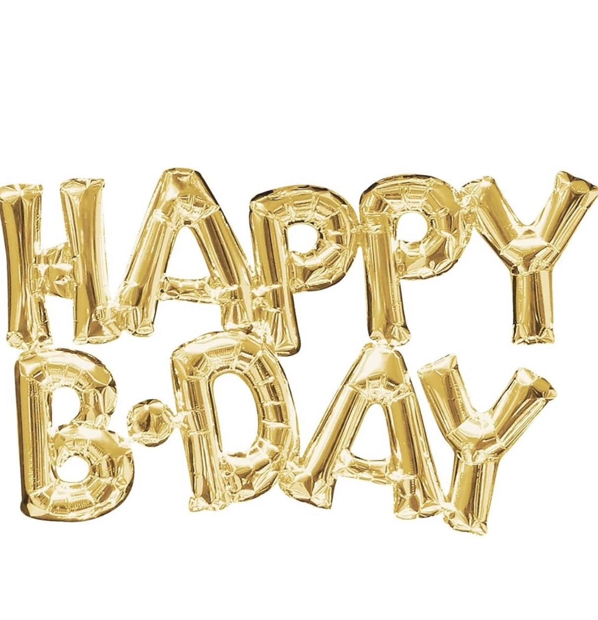 Gold Happy B-Day Air-filled Phrase Balloon Kit