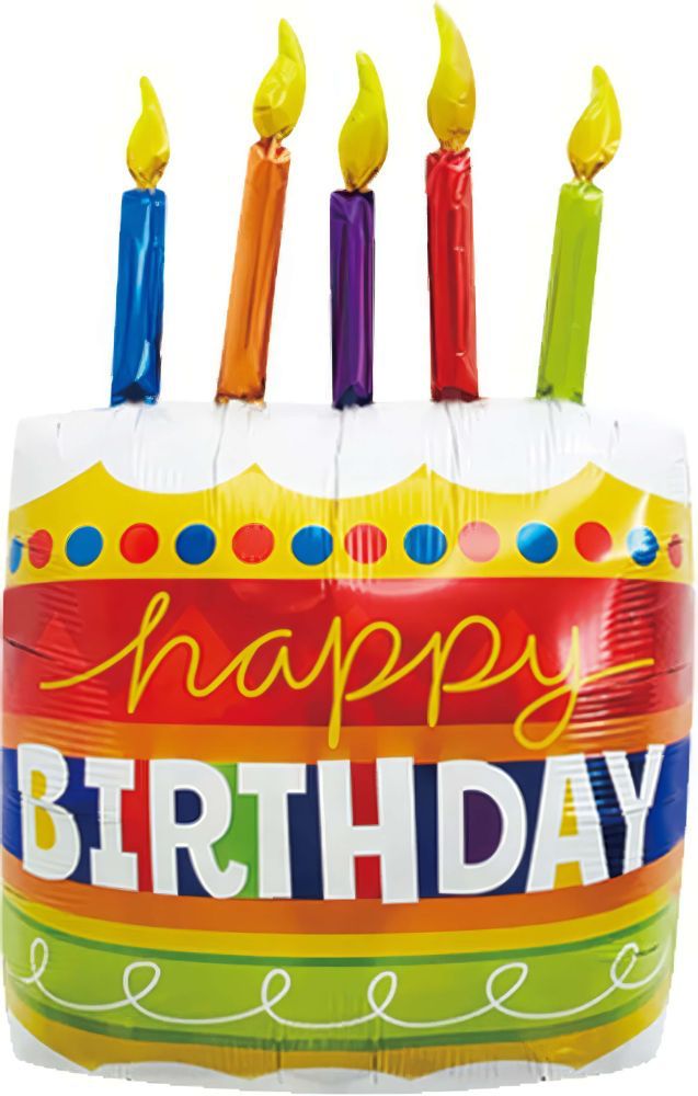 32" Birthday Cake And Candles Balloon Balloon