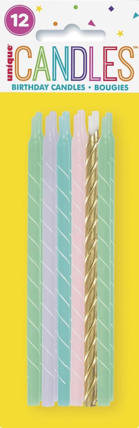 12 PSTL SPRL BDAY CNDL ASST-5"