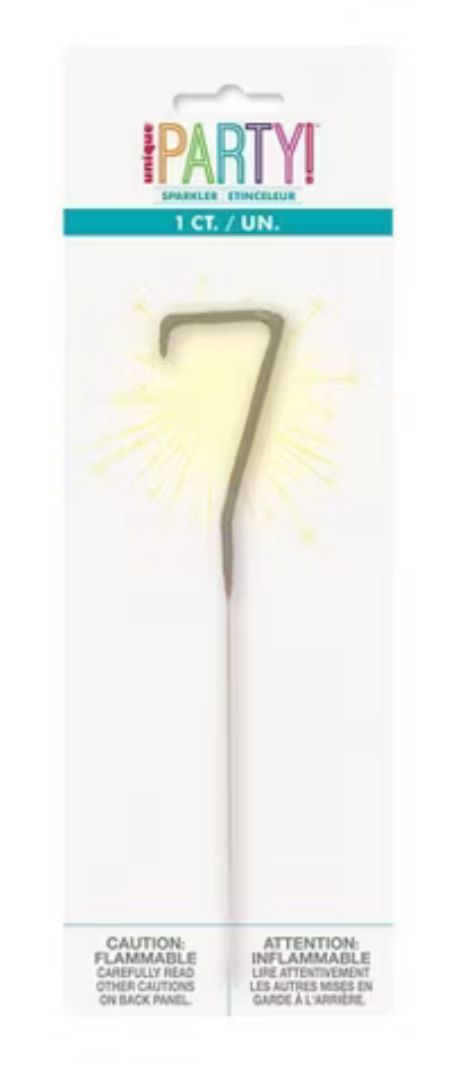 Number 7 Sparkler Candle