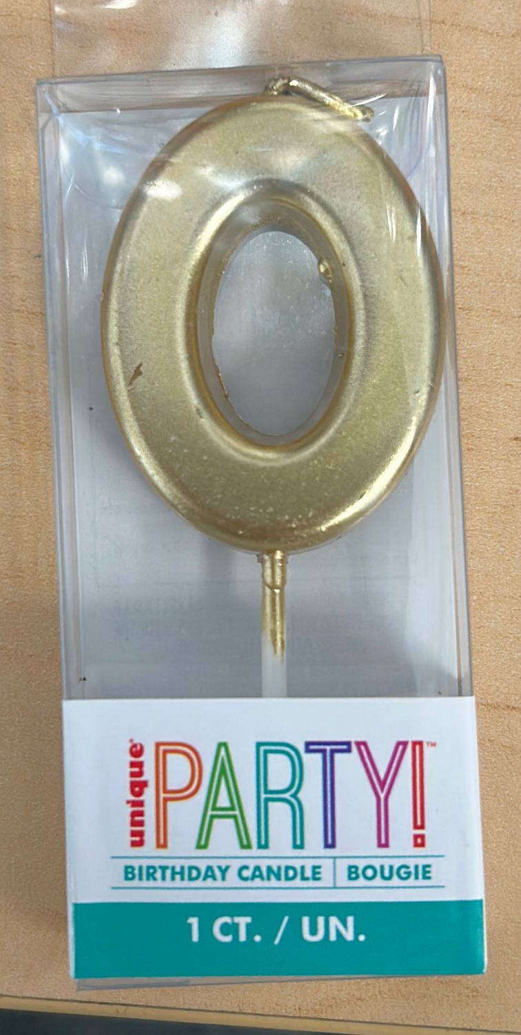 MINI GOLD PICK BDAY CANDLE #0