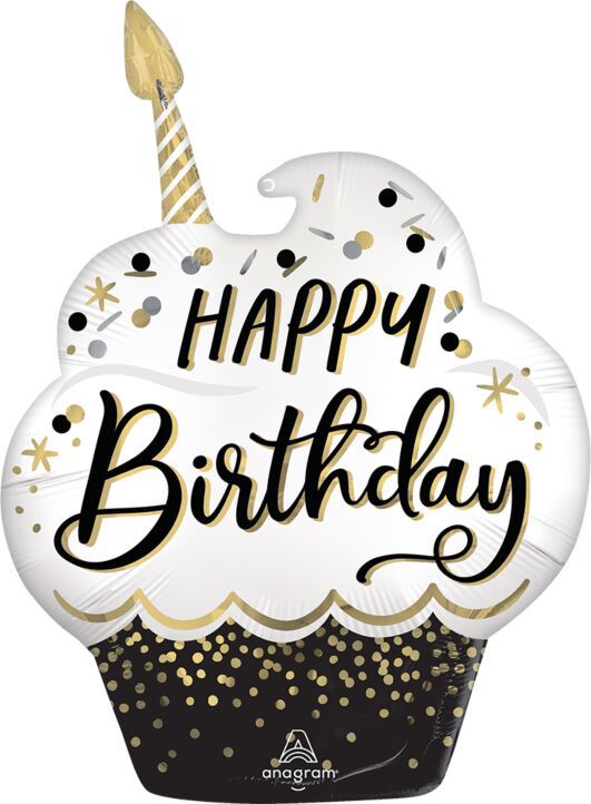 Happy Birthday Cupcake Wishes 29″ Balloon