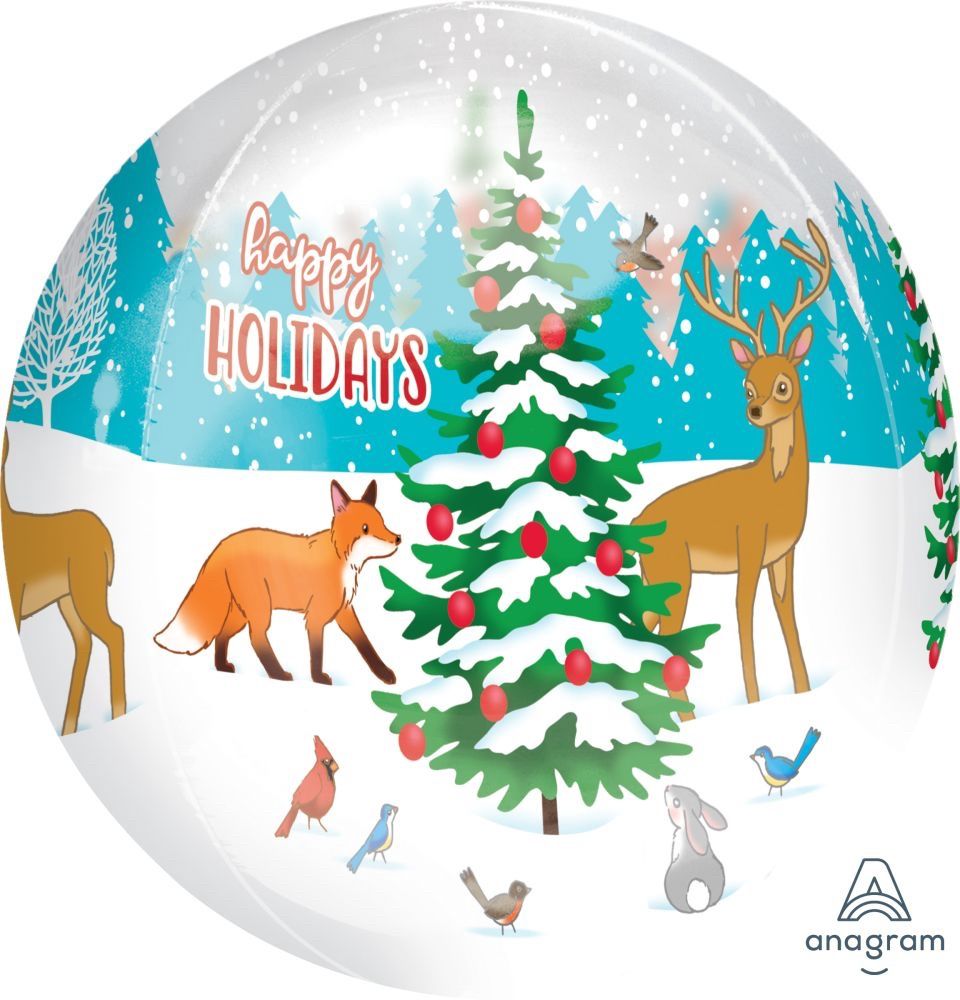 Orbz Clear Woodland Holidays Balloon