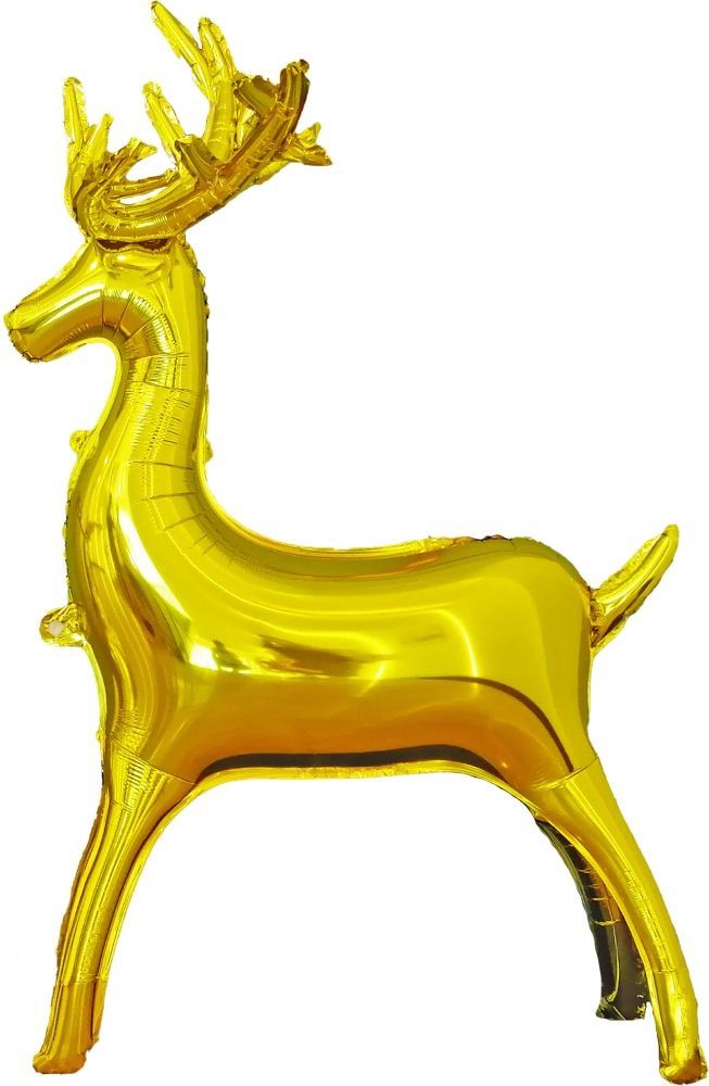 48" Standing Reindeer Gold Balloon