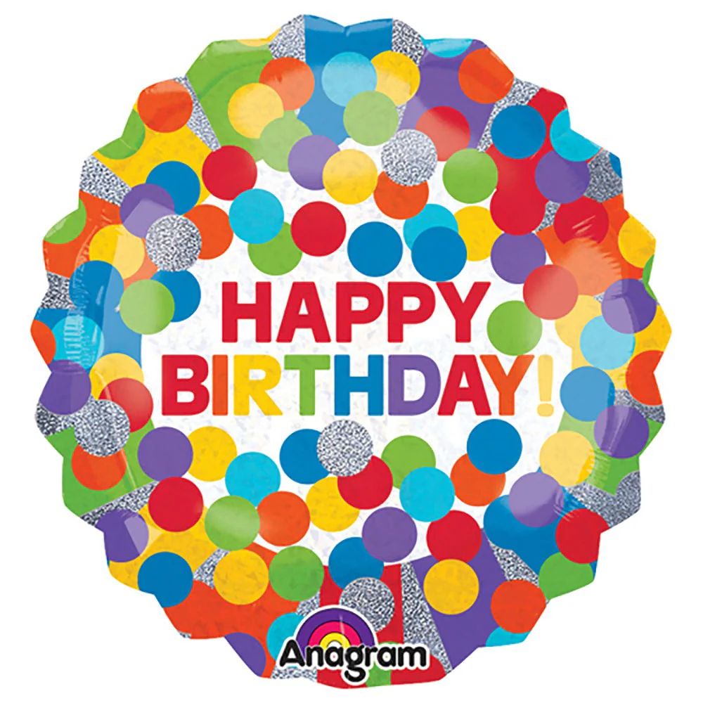 Primary Rainbow Birthday 28″ Balloon