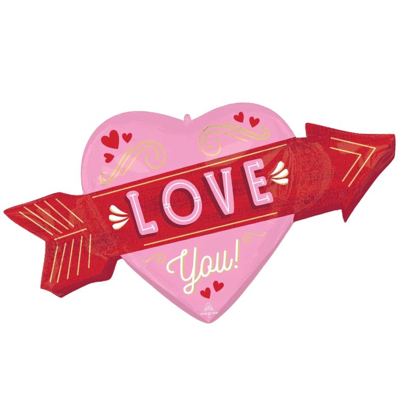 42” Retro Love You Arrow Balloon
