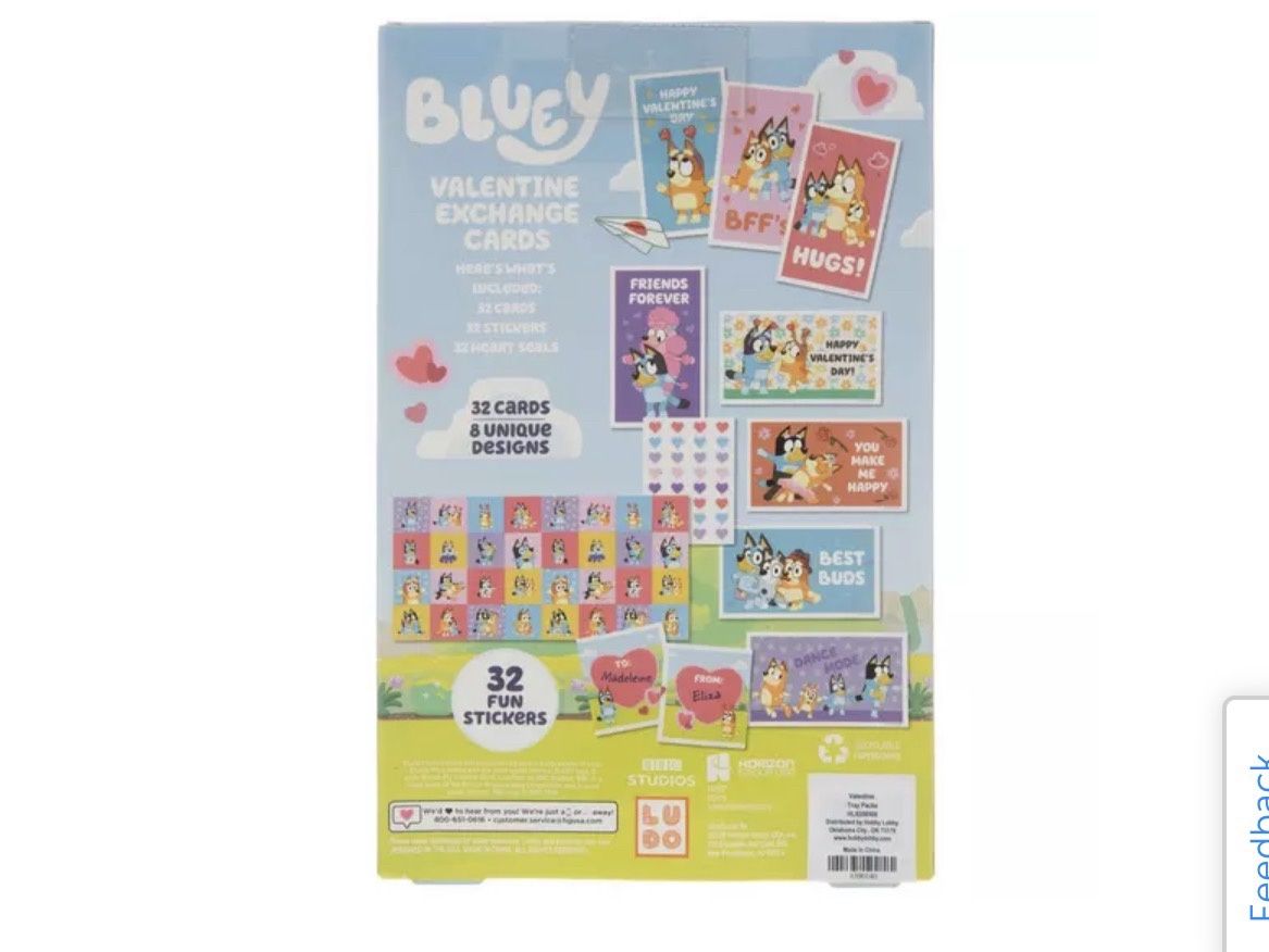Bluey Sticker Valentines