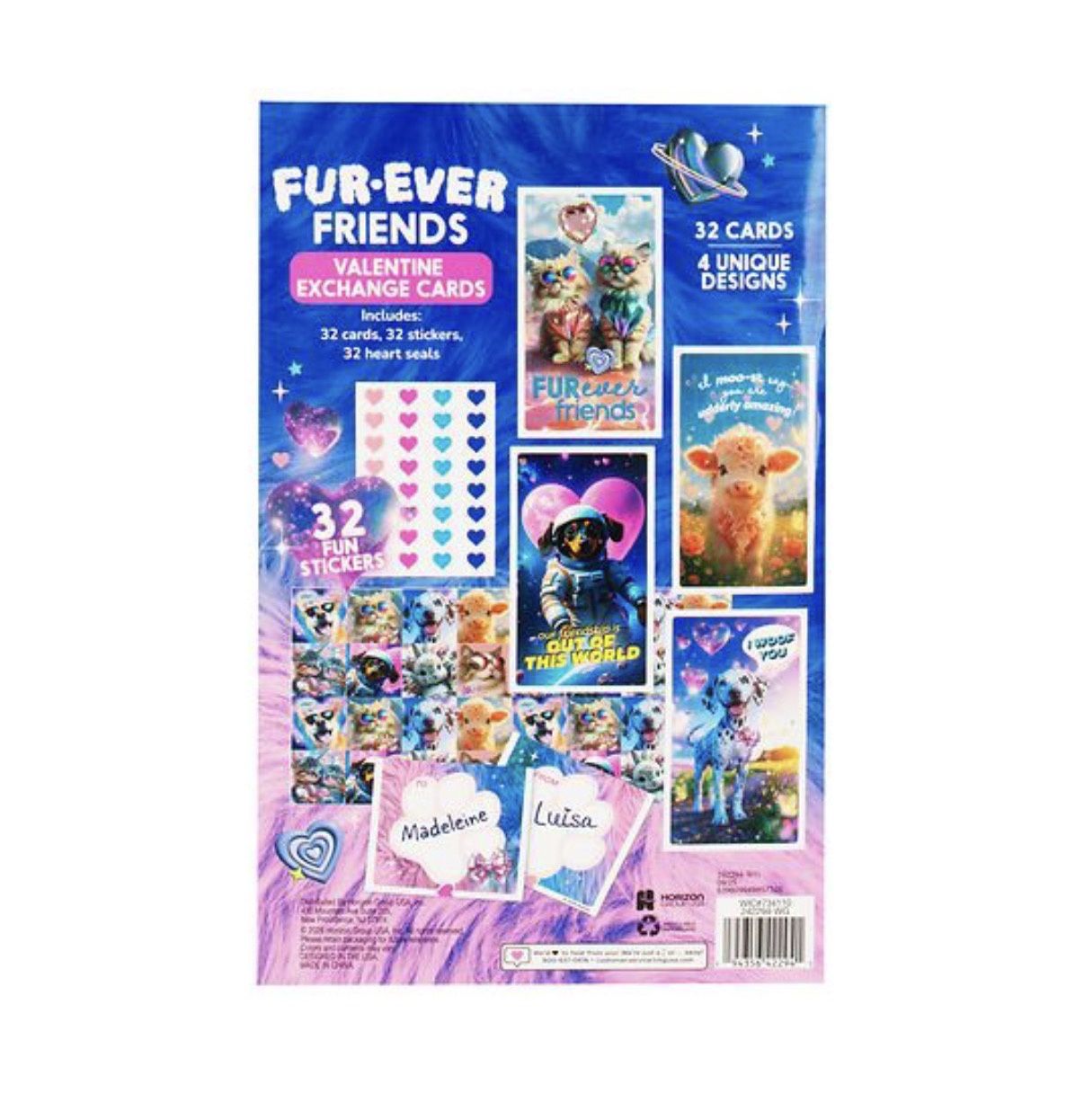 Fur-Ever Friends Valentine Exchange Cards &amp; Stickers, 32 Count