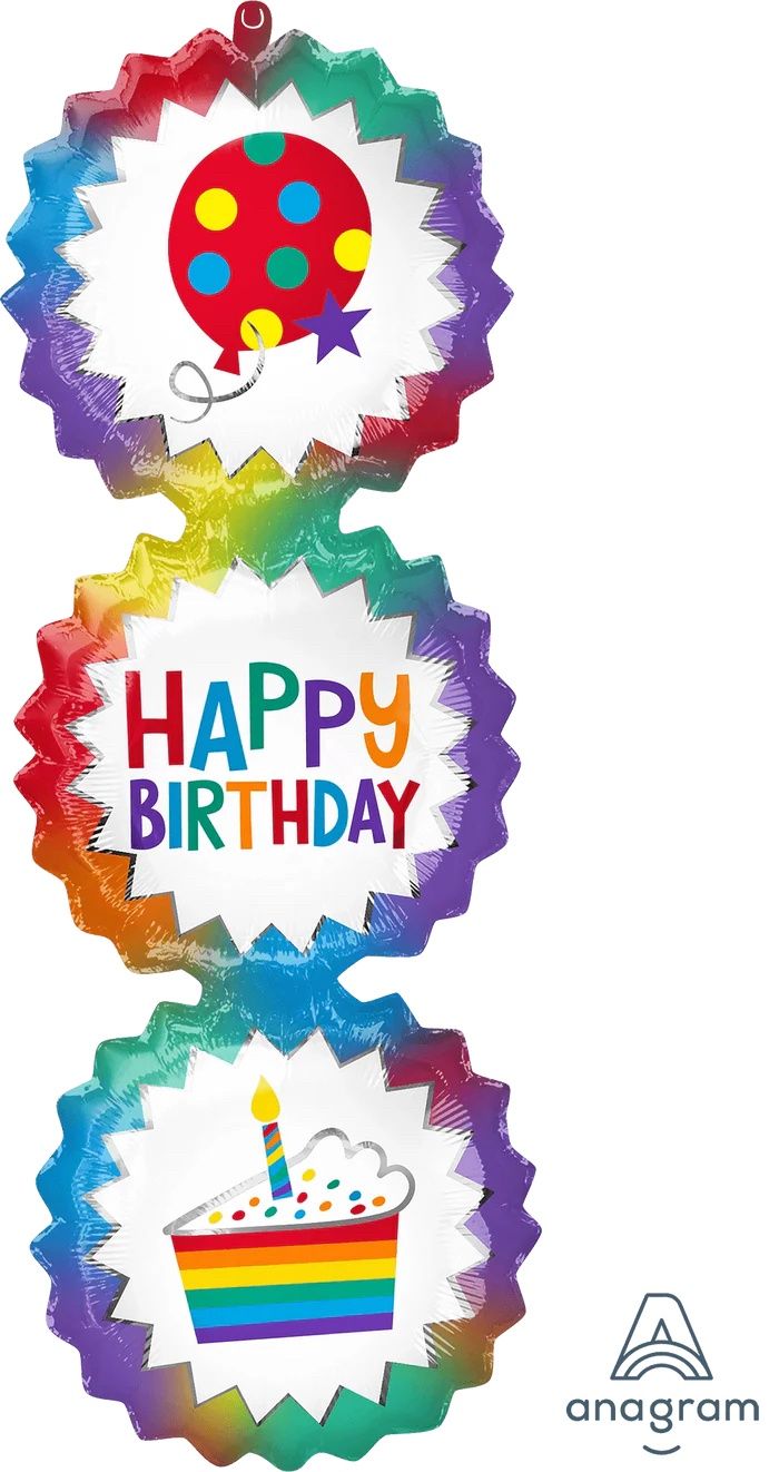 Happy Birthday Ombre Bursts 38inch