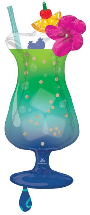 37" Tropical Blue Hawaiian Drink