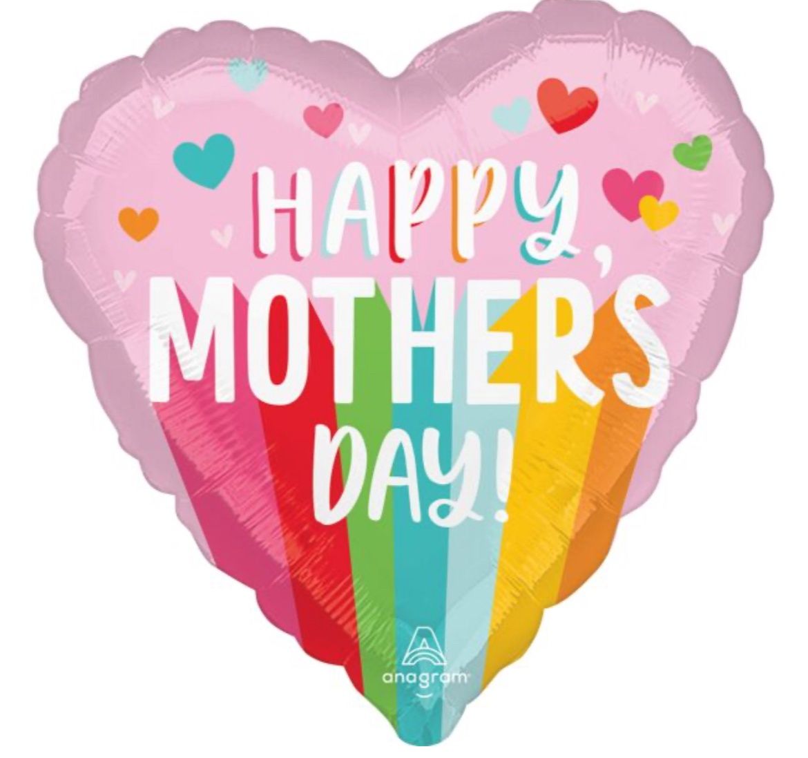 18” HMD Bright Stripes Heart Shaped 